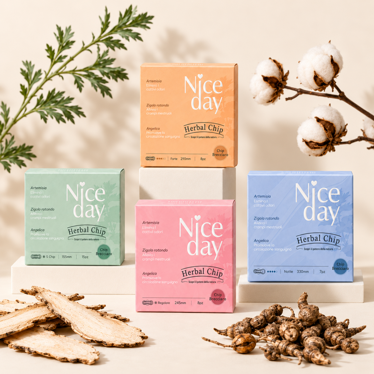 herbal5 Assorbenti Notte Herbal Chip 330 mm – 7 pz