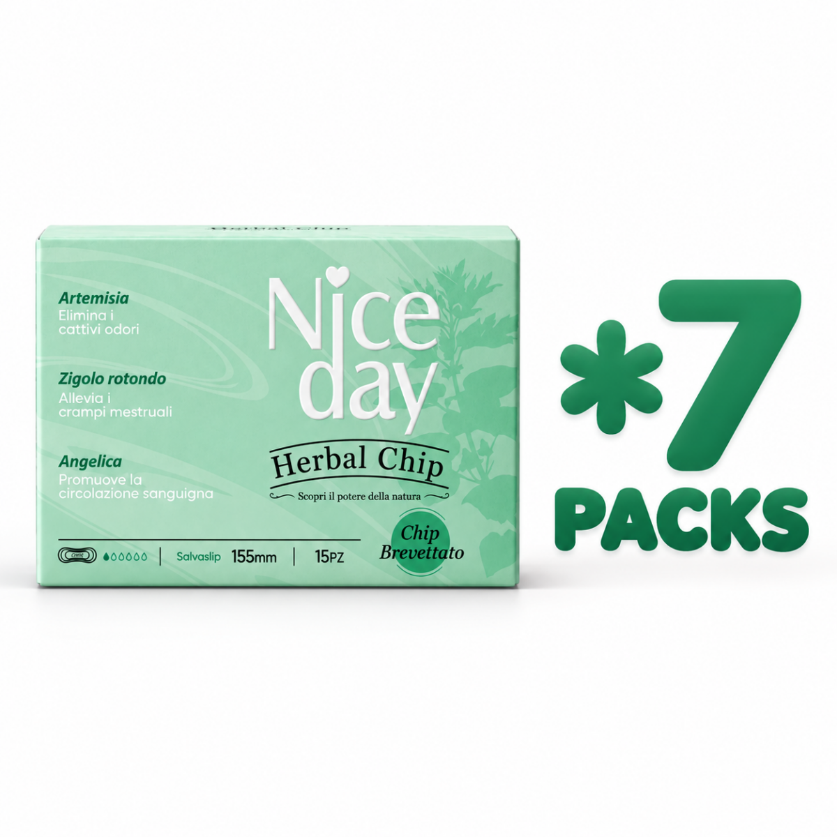 Salvaslip Herbal Chip 155 mm – Multipack 105 pz