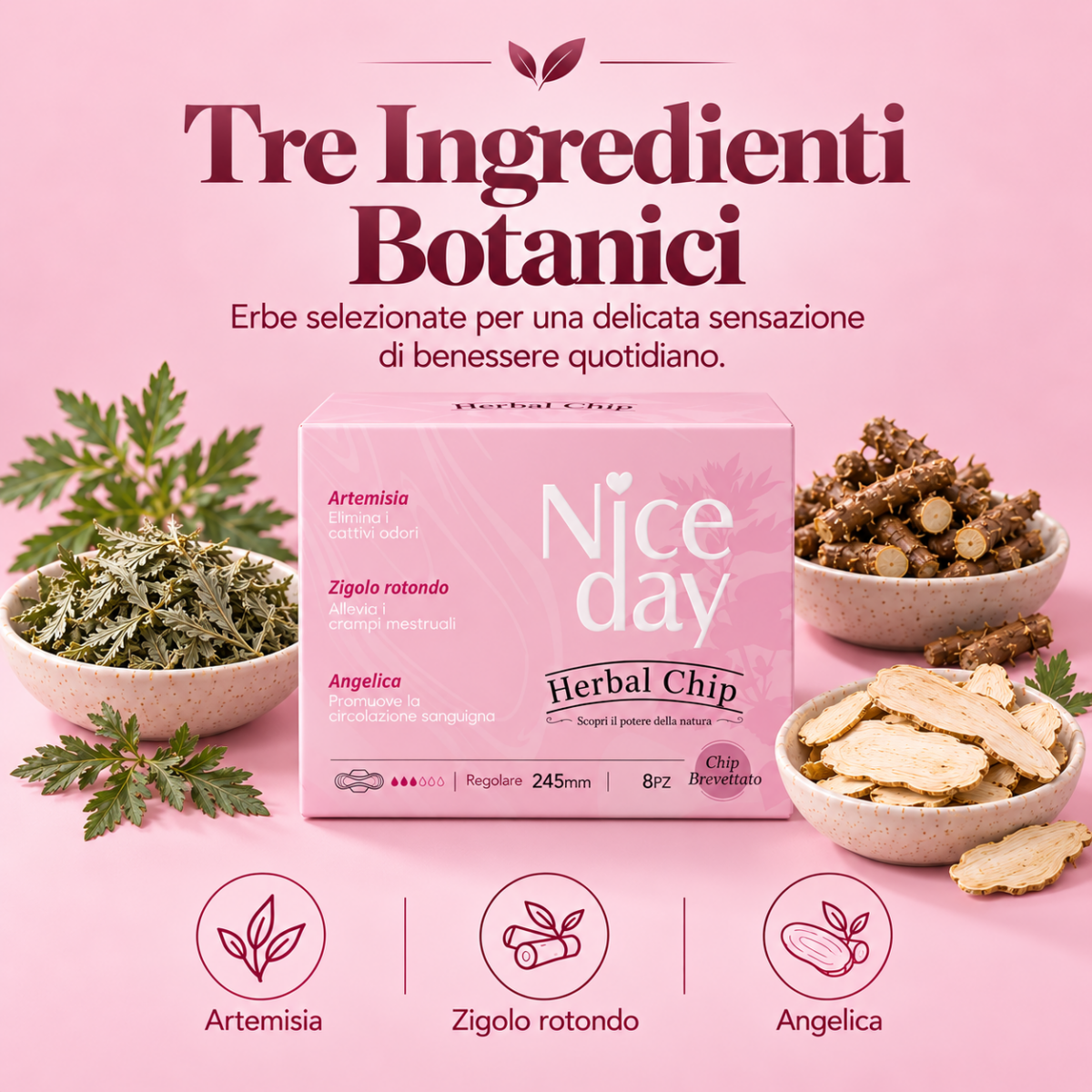 herbal 245 01 Assorbenti Regolare Herbal Chip 245 mm – Multipack 40 pz