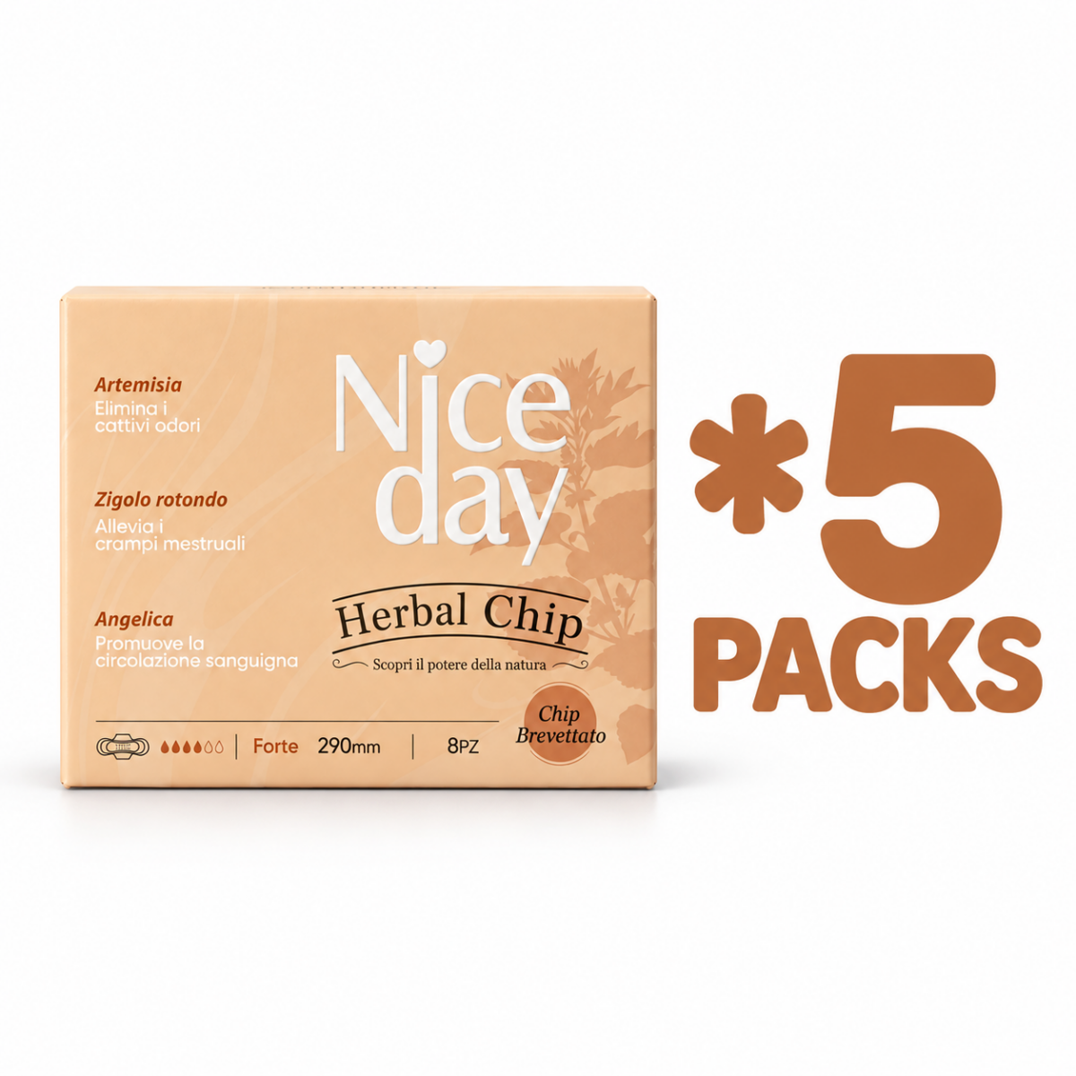 Assorbenti Forte Herbal Chip 290 mm – Multipack 40 pz