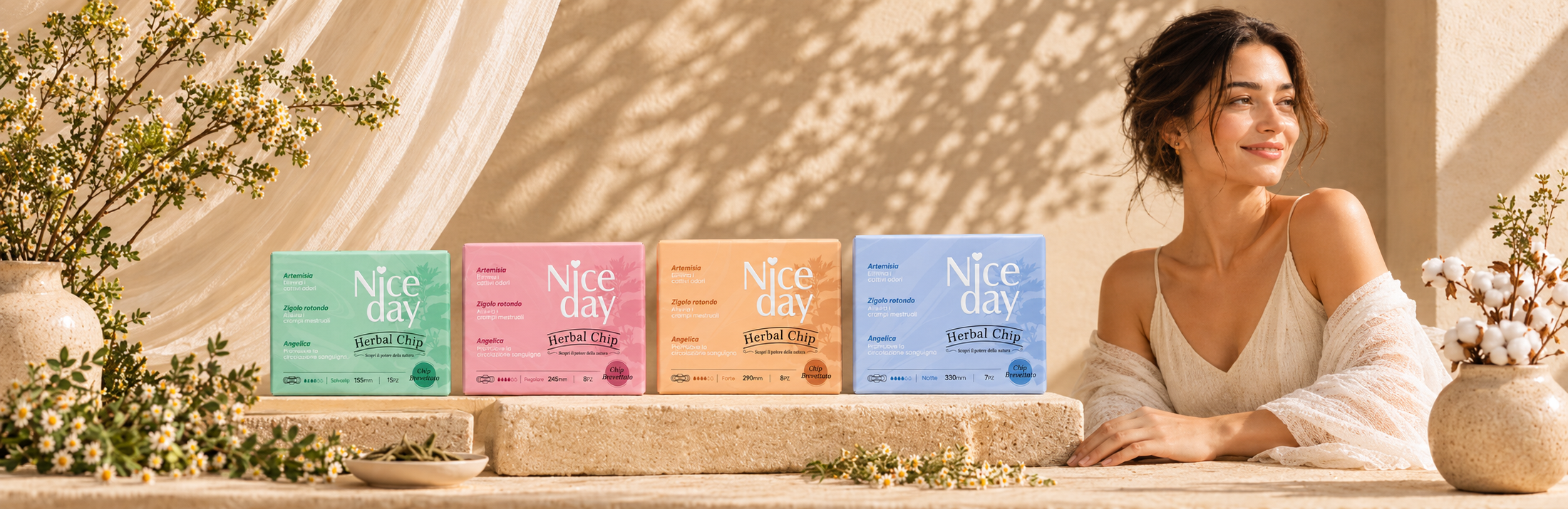 Niceday Herbal Chip – assorbenti con angelica e artemisia nel nucleo